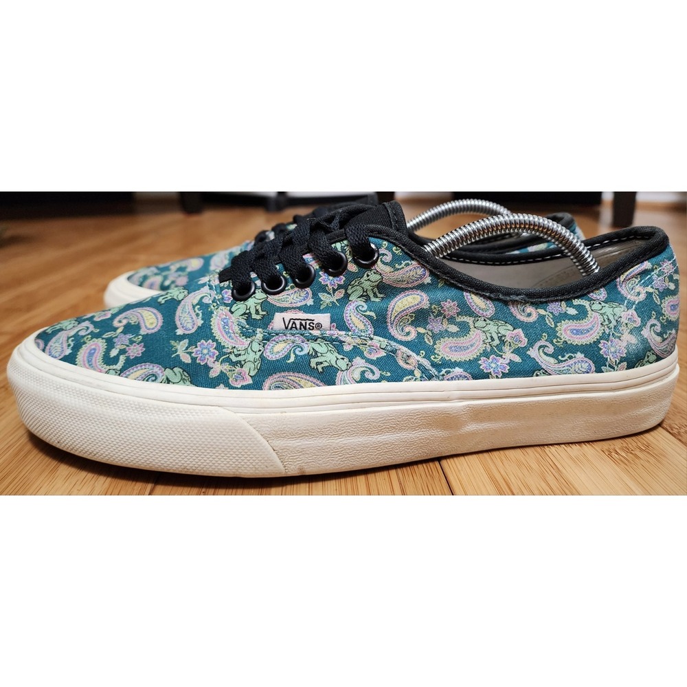 Vans Authentic Paisley Frog Canvas Skate Shoes Mens 8 Women 9.5 721454 Green